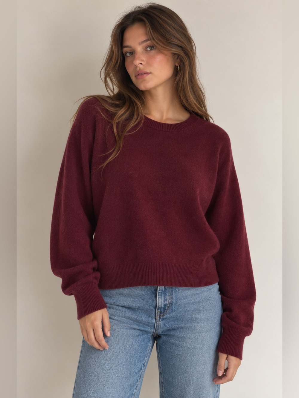 Lord & Taylor Women's Crewneck Sweater in Wine